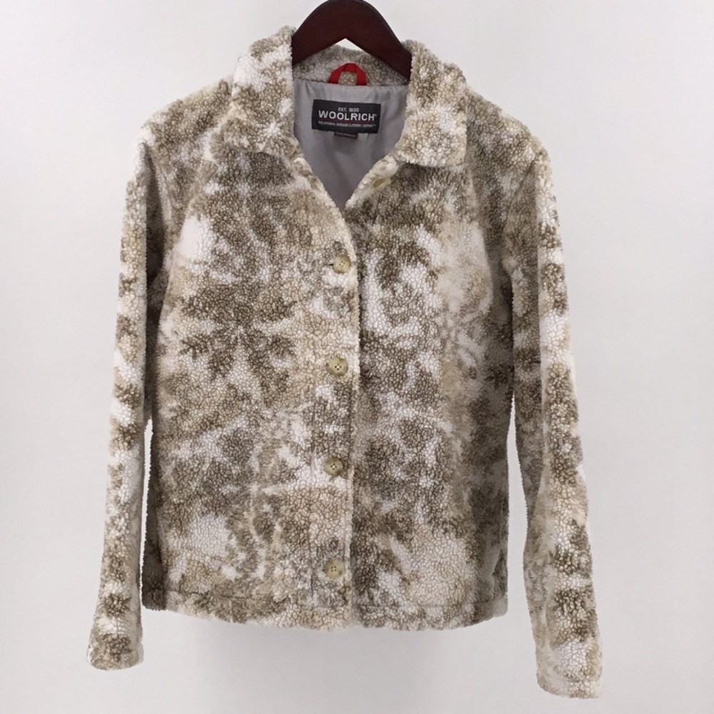 Woolrich Sherpa Fleece Fuzzy Snowflake Shacket - image 1